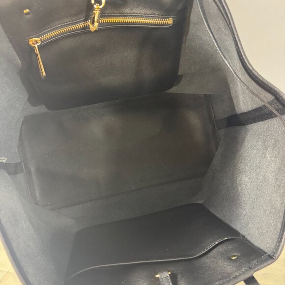 MICHAEL KORS JET SET SAFFIANO LEATHER BLACK TOTE - Picture 9 of 14